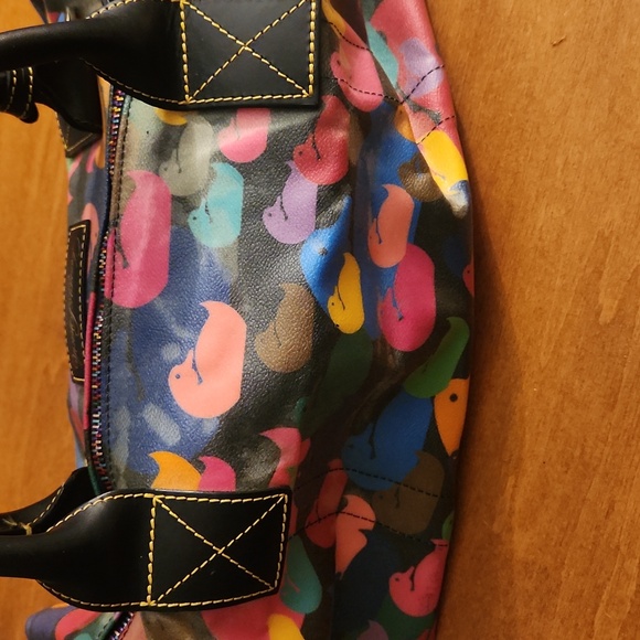 DOONEY AND BOURKE VINTAGE MULTICOLORED WONDER DUCKS HANDBAG - Picture 4 of 15